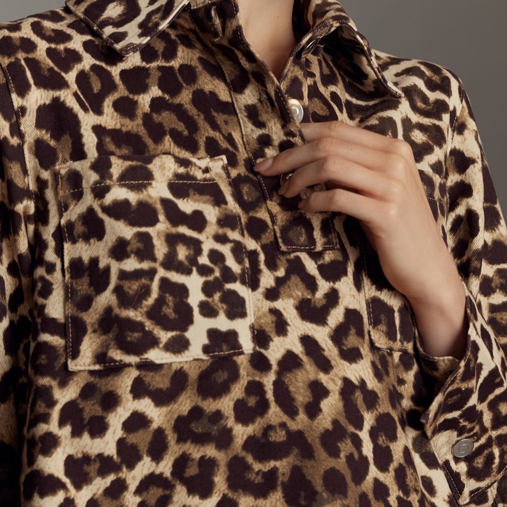 Aligne Grace leopard print denim mini dress